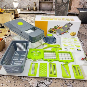 Couteau à éplucher double tête en gros, éplucheur d'ail et de pommes de terre en plastique, râpe à légumes, trancheuse, coupe-concombre - Product Image 2