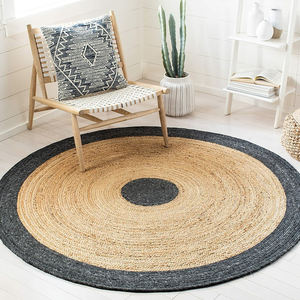 Premium Quality Natural Jute Fiber Round <b>Rug</b> Rustic <b>Boho</b> Home Decor for Dining Room or Kitchen Mats & Pads - Product Image 2