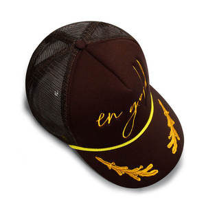 Casquettes de camionneur en maille avec devant en mousse |   Chapeaux Décontractés pour Voyages en Voiture avec Broderie Décorative de Cordes, Lettres et Épis de Blé, Vente en Gros - Product Image 5