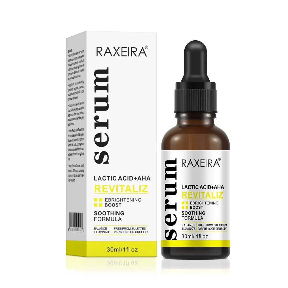 Private Label Soothing Formula Skin Peeling Whitening Glycerin Lactic Acid 7% Revitalize AHA 5% Facial Serum