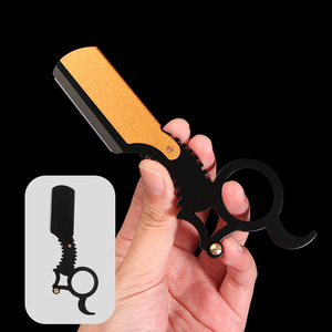 Personalize Stainless Steel Shaving <strong>Razor</strong> Half Blade Metal Blade Holder Straight Edge Salon <strong>Razor</strong> Mens - Product Image 3