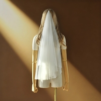Voile de mariée léger monocouche, petit voile en maille souple pour accessoires de mariage, style libre