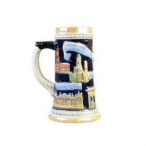 Chope à bière en céramique classique allemande Porte de Brandebourg Berlin Emblème de l'ours Souvenir de collection Tasse à vin Bière Cadeau pour bar à domicile - Product Image 2