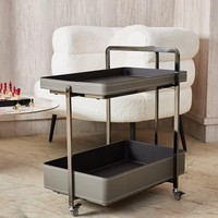 Nouvelle table d'appoint en cuir double couche au design élégant, amovible avec roulettes, pour salon de villa, maison ou hôtel