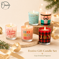Coffret Cadeau de Bougies Parfumées Artisanales en Cire de Soja pour Noël, 12 Pièces, Boîte Mystère de l'Avent, Vente en Gros Personnalisée