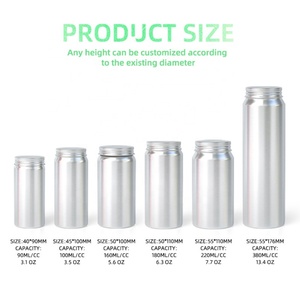 Bouteilles en aluminium pour vitamines de qualité alimentaire, contenances 90ml, 100ml, 160ml, 180ml, 380ml - Product Image 2