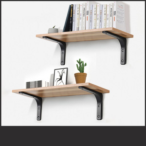 Wall Shelf Support <b>Bracket</b> Heavy Duty Cold Rolled Steel Rectangle Wall Mounted Living Room Storage Organizing Double Tier - Product Image 4