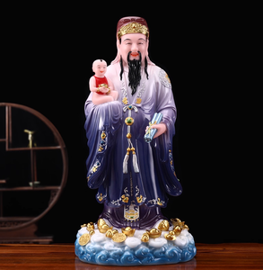 Statua di Buddha in resina Set di tre <span class=keywords><strong>divinità</strong></span> della benedizione della felicità della longevità decorazioni scintillanti tecnica di pittura artistica per uso domestico - Product Image 2