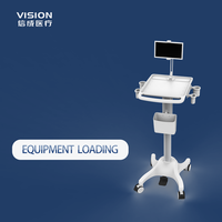 Chariot d'ordinateur portable médical multifonctionnel le plus vendu pour hôpitaux et hôtels, modèle Vision Technology HW-MED