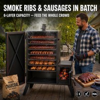 Ahumador Vertical a Gas al por Mayor de Acero Inoxidable con Múltiples Rejillas y Doble Quemador para Exteriores, Barbacoa, Logotipo Personalizado OEM