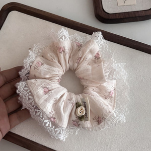 Dentelle française fille rêve grand chouchou Original nœud ruban cheveux cravate tête cravate carré écharpe coréen cheveux accessoires pour femmes - Product Image 5