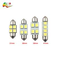 Ampoules LED Festoon Super Lumineuses DC12V/24V pour Voiture, 2835 5630SMD 31/36/39/41mm 1W 1.8W SV8.5, Éclairage Intérieur de Dôme