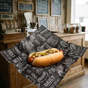 Custom Printed Eco-Friendly Biodegradable Waterproof <b>Greaseproof</b> Food Grade PE Coated Wrapping <b>Paper</b> for Sandwich Burrito Snack - Product Image 3