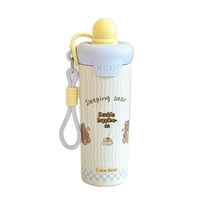 Thermos isotherme de haute qualité en acier inoxydable 316 avec boule flottante, grande capacité, design mignon de dessin animé, sangle de transport
