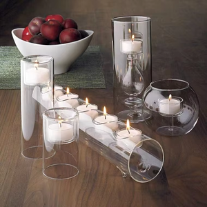 Ensemble de tubes <span class=keywords><strong>à</strong></span> double paroi transparents soufflés <span class=keywords><strong>à</strong></span> la main personnalisés avec petits trous Bougeoirs en <span class=keywords><strong>verre</strong></span> <span class=keywords><strong>pour</strong></span> bougies chauffe-plat - Product Image 3