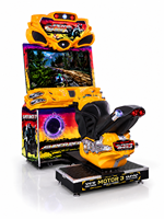 LECHUANG Machine de jeu d'arcade de course de motos pour enfants à monnayeur, simulateur vidéo en métal, plastique et acrylique, pour divertissement intérieur, version anglaise