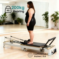 Reformer de Pilates Semi-Elevado Ajustable ONEMAX, de Primera Calidad, Portátil, de Aleación de Aluminio, Plegable, Duradero y Ecológico para el Hogar