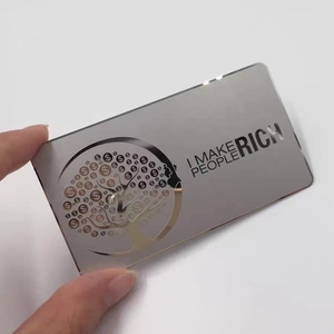 Tarjeta de visita de metal con espejo plateado grueso 0,5 personalizada para logotipo grabado - Product Image 5