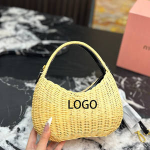 Mini Borsa Vintage in Tela <span class=keywords><strong>e</strong></span> Vimini, Borse di Paglia per Donne, Marca di Lusso, Nuova Borsa alla <span class=keywords><strong>Moda</strong></span>, Eleganti Nuove Borse a Mano - Product Image 2