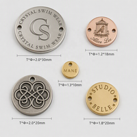 Plaque de logo en métal oxydé bronze avec trous de couture aux coins pour bagages, accessoires de voyage, marque privée, OEM