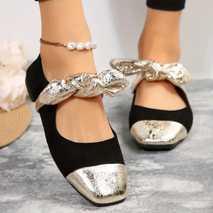Chaussures <span class=keywords><strong>bateau</strong></span> plates pour femme, grande taille, style mode, à nœud, en PU, à semelle plate, couleur unie, pour l'automne - Product Image 6