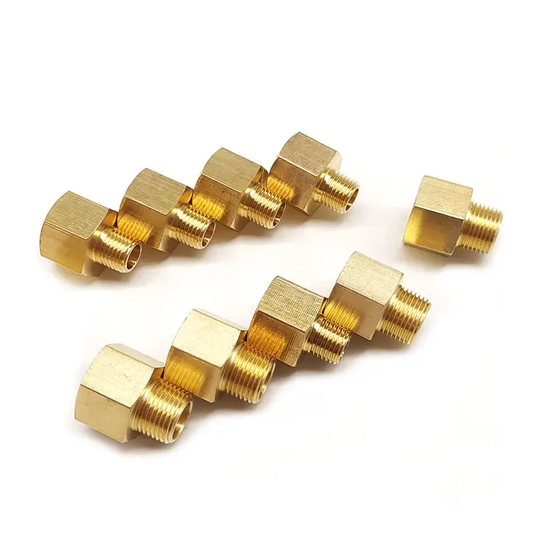 Hex Brass Reducer Adapter  3/8" NPT Male x 1/2" NPT Female Pipe Fitting