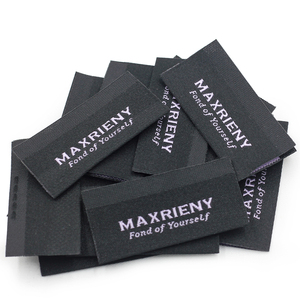 Fabric Machine Woven Embroidered Neck Labels Supplier Wholesale Custom Design Logo White Garment Labels Washable Sewing Shoes - Product Image 1
