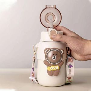 Children's Stainless Steel Thermos Mug Leak-Proof Vacuum <b>Flask</b> with Cartoon Straw Thermal Water <b>Bottle</b> Drinkware - Product Image 4