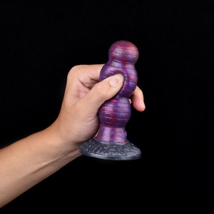 NNSX Silicone Anal Beads With Sucker Small <b>Dildo</b> Bumpy Stimulate Butt Plug for Beginners Multi Color Sex Toys for Women Men - Product Image 5