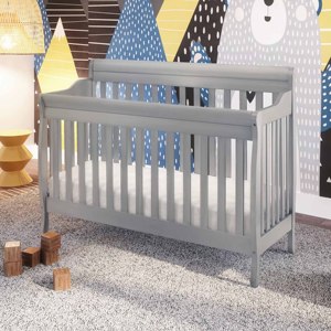 Lit bébé convertible 3-en-1 de style européen en bois de teck moderne, lit et berceau multifonction en bois massif - Product Image 3