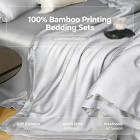 Parures de lit modernes 100% bambou tissé, imprimées avec des motifs végétaux, écologiques et organiques