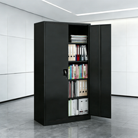 Armoire de classement de bureau moderne en acier noir avec rangement sécurisé pour documents, idéale pour la maison, le bureau, l'école et l'atelier