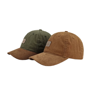 Custom American Style Vintage Sports Baseball Cap <b>Dad</b> <b>Hat</b> Embossed Leather Patch Curved Brim Velour Fabric Letter Print - Product Image 1