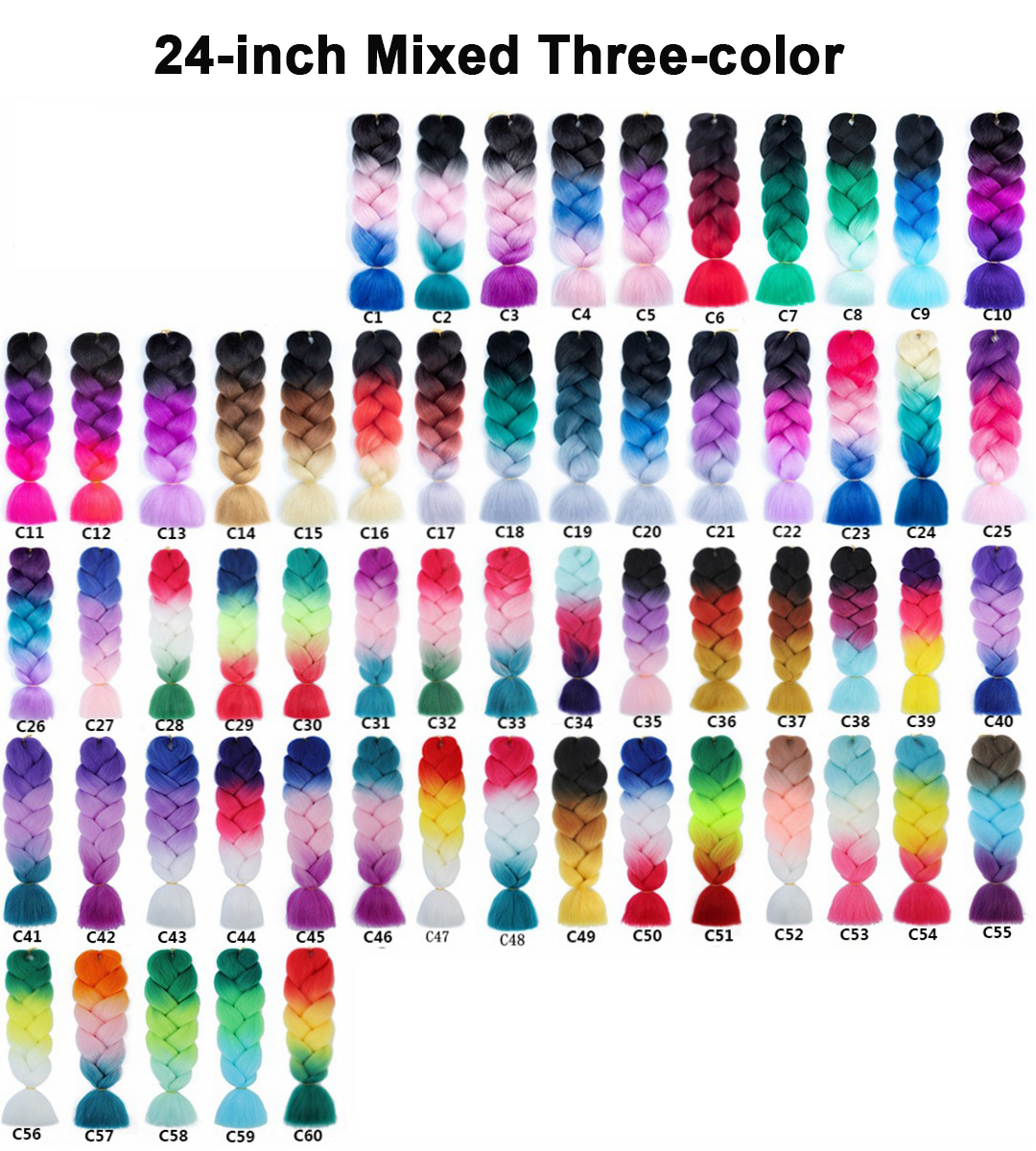 24-inch Mixed Three-color