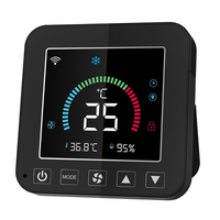 Capteur de température et d'humidité intelligent Tuya WiFi alimenté par USB avec écran couleur, contrôle à distance infrarouge via application pour climatiseur