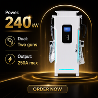 Station de recharge DC double pistolet 240 kW CCS2 GB/T, chargeur rapide pour véhicules électriques, station de recharge au sol pour parkings publics