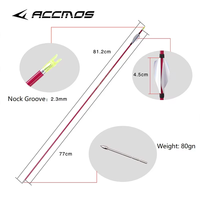 Flèche de chasse à plume rotative rose 6/12 ID 3,2 mm 0,009 po, 40T, en carbone, spine 600/700/800, pour arc recurve, tête en acier inoxydable