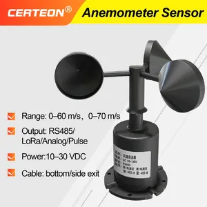 Module <span class=keywords><strong>de</strong></span> sortie RS485 NPN PNP 4-20mA 0-10V 0-5V Station météo industrielle intelligente Anémomètre Capteur <span class=keywords><strong>de</strong></span> vitesse du <span class=keywords><strong>vent</strong></span> à ultrasons - Product Image 2
