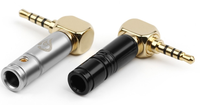 Fiche Casque Stéréo Mini Jack Audio 2,5mm Coudée 4 Pôles TRRS pour Câble de 4mm de Diamètre