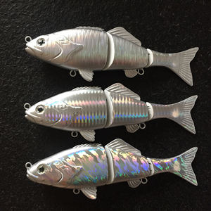 <span class=keywords><strong>Leurre</strong></span> de pêche non peint 6in 47g 3 leurres de pêche segmentés blancs blancs déjoués à chaud appâts de natation corps vierge holographique - Product Image 1