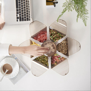 Creative Lotus Fruit <b>Box</b> Push Type Compartmental Candy Dry Nuts Tray with Lid Food Grade PP Storage <b>Box</b> for Home Party Office - Product Image 2