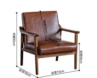 Hochwertige Cafe Möbel Leder bewaffneter Stuhl Single Lounge Sofa Stuhl Großhandel