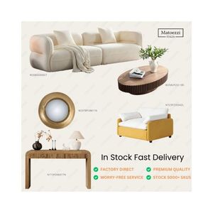 Modern Stock Living Room Furniture Set Upholstered <b>Sofa</b> Armchair & Coffee <b>Table</b> with Decorative Mirror Fast Delivery - Product Image 1