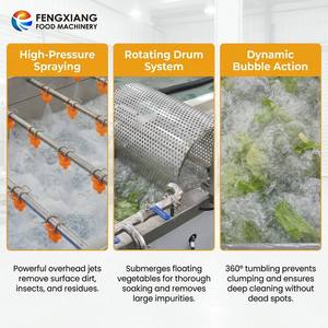 Máquina Lavadora de Burbujas de Alta Presión con Tambor Rotatorio para Verduras y Frutas, Limpiador Avanzado para Eliminar Residuos e Insectos - Product Image 2