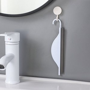 Mini raclette de comptoir, petit outil de nettoyage de vitres, en plastique blanc, pour lavabo de salle de bain - Product Image 4