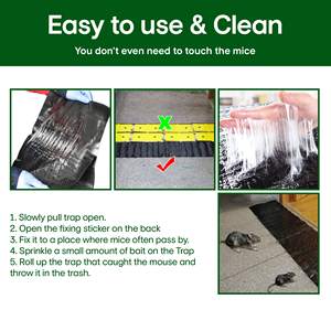 Trampa de <span class=keywords><strong>Pegamento</strong></span> Plegable <span class=keywords><strong>para</strong></span> Ratones <span class=keywords><strong>Grandes</strong></span>, Tablas Adhesivas Súper Potentes, Eliminación Efectiva de Ratones en Interiores - Product Image 6