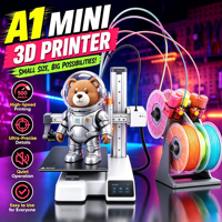 Version Globale Imprimante 3D Bamboo A1mini Combo A1C A2L P1SC P2SC H2SC H2D H2C avec Option Coque Colorée pour Personnalisation Différente selon l'Utilisateur