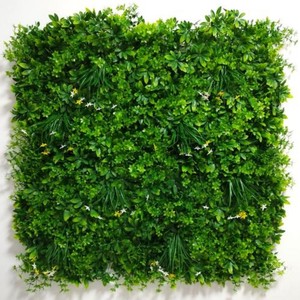 Mur végétal artificiel résistant aux UV, tapis <span class=keywords><strong>de</strong></span> plantes vertes mélangées, <span class=keywords><strong>haie</strong></span> verticale extérieure pour balcon et <span class=keywords><strong>jardin</strong></span> - Product Image 6