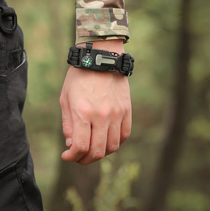 5-en-1 randonnée en plein air Camping survie Paracord Bracelet pêche équipement de chasse boussole allume-feu sifflet fort - Product Image 3