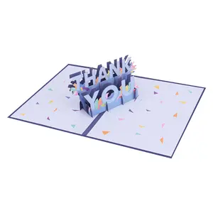 Winpsheng Luxus 3D Pop-Up Grußkarte individueller Druck Logo Vielen Dank Grußkarte